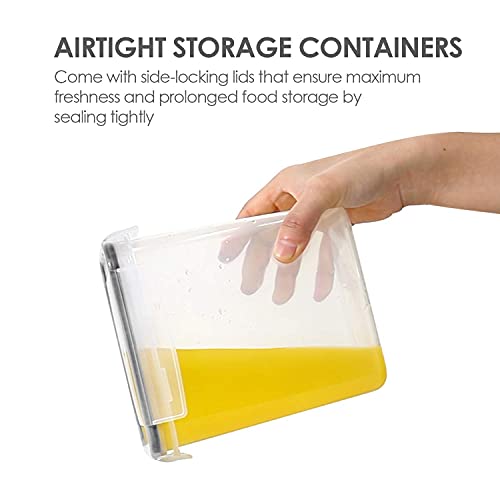 Airtight Food Storage Containers with Lids, Vtopmart 24 pcs Plastic Kitchen and Pantry Organization Canisters for Cereal, Dry Food, Flour and Sugar, BPA Free, Includes 24 Labels,Black