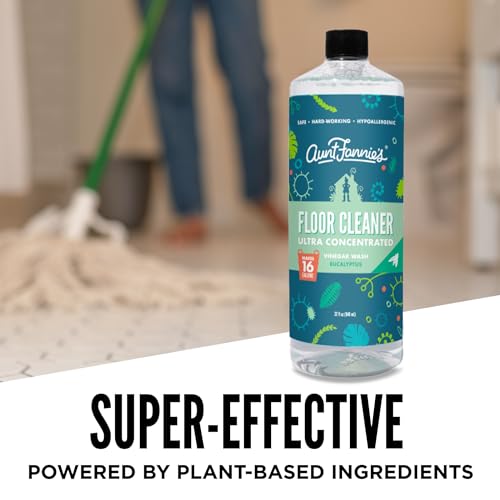 Aunt Fannie's Ultra Concentrated Floor Cleaner Vinegar Wash, Multi-Surface Floor Cleaner For Mopping, Makes 16 Gallons, Eucalyptus Scent, 32 oz. (Pack of 1), Packaging May Vary