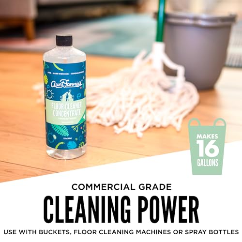Aunt Fannie's Ultra Concentrated Floor Cleaner Vinegar Wash, Multi-Surface Floor Cleaner For Mopping, Makes 16 Gallons, Eucalyptus Scent, 32 oz. (Pack of 1), Packaging May Vary