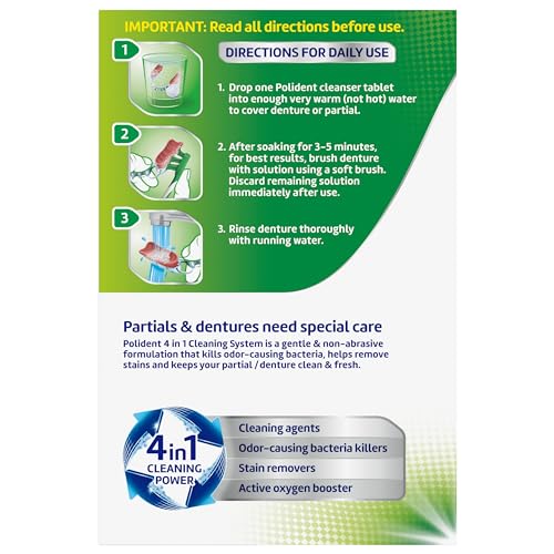 Polident 3 Minute Denture Cleanser Tablets - 120 Count