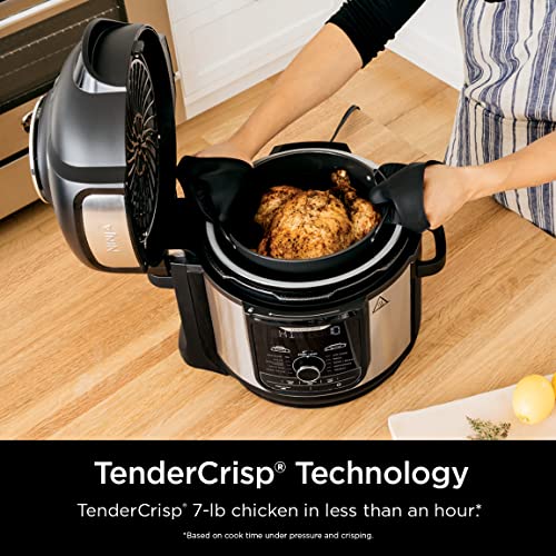 Ninja FD401 LP3 Foodi 12-in-1 Deluxe XL 8 qt. Pressure Cooker & Air Fryer that Steams, Slow Cooks, Sears, Sautés, Dehydrates & More, with 5 qt. Crisper Basket, Reversible Rack & Recipe Book, Silver