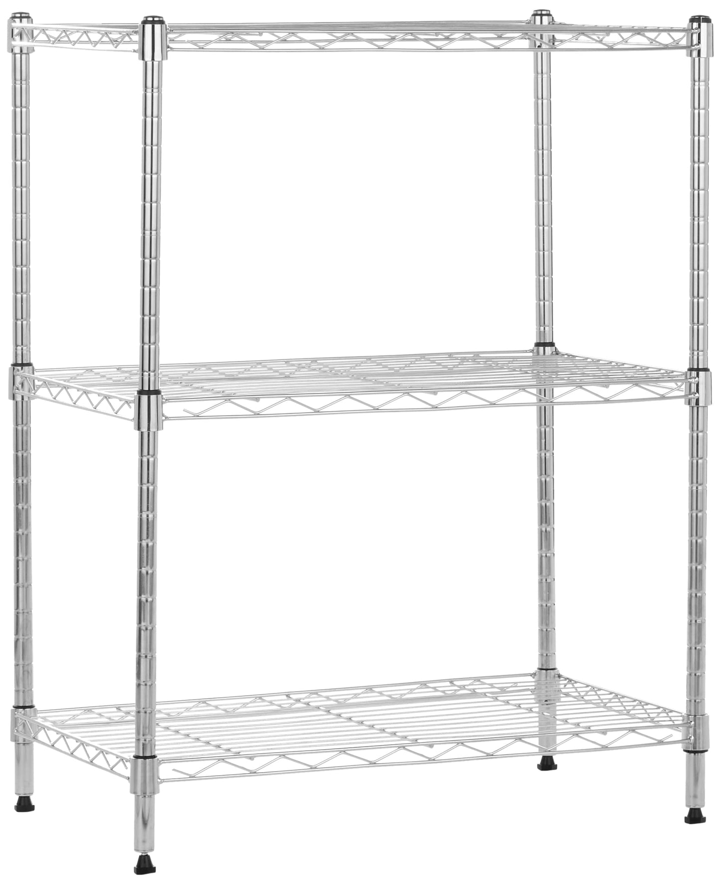 Amazon Basics 3-Shelf Adjustable, Heavy Duty Storage Shelving Unit (250 lbs loading capacity per shelf), Steel Organizer Wire Rack, 23.2" L x 13.4" W x 30" H, Chrome
