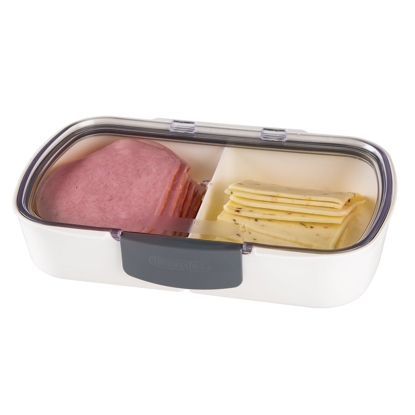 Prepworks Split Deli ProKeeper Air Tight Silicone Sealed Food Storage Container with Clear Dry Erase Compatible Lid, 11.75 Inches Long