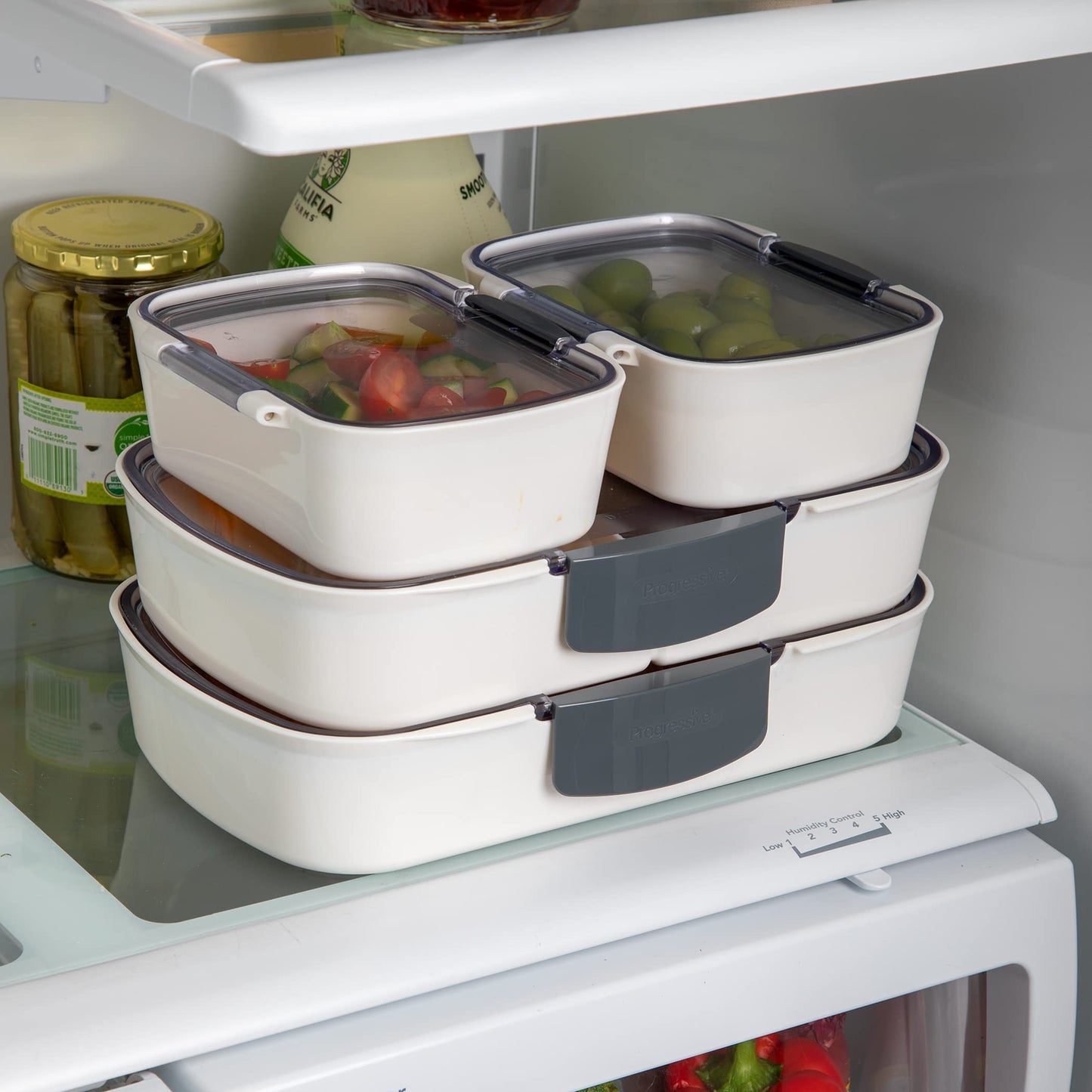 Prepworks Split Deli ProKeeper Air Tight Silicone Sealed Food Storage Container with Clear Dry Erase Compatible Lid, 11.75 Inches Long
