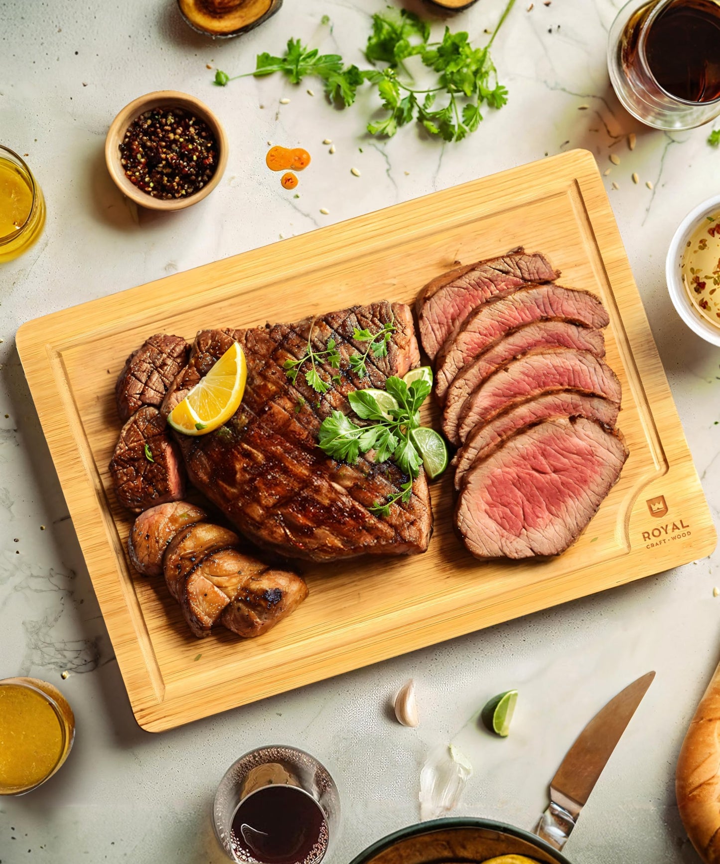 πππππ πππ πππππ πππππ ππππ Extra Large Bamboo Serving & Chopping Board for Kitchen Meal Prep & Charcuterie β Butcher Block with Deep Juice Groove, Kitchen Gadget Gift (XL 18x12")