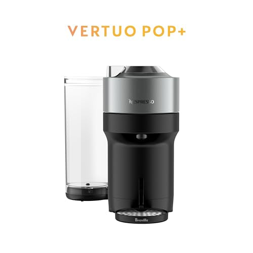 Nespresso Vertuo POP+ Deluxe Coffee and Espresso Machine by Breville with Milk Frother, Titan Medium