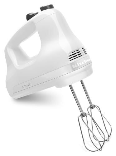 KitchenAid KHM512WH 5-Speed Ultra Power Hand Mixer, White, 8x7x5