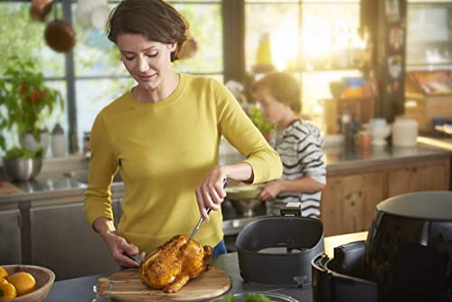 Philips Premium Airfryer XXL, Fat Removal Technology, 3lb/7qt, Rapid Air Technology, Digital Display, Keep Warm Mode, 5 Cooking Presets, NutriU App, Family Sized, Black (HD9650/96)