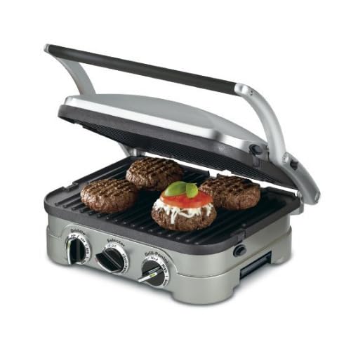 Cuisinart Griddler Gourmet, 5 Functions in 1 Unit: Contact Grill, Panini Press, Full Grill, Full Griddle, and Half Grill/Half Griddle