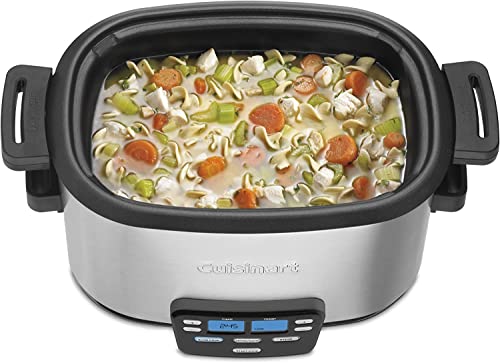 Cuisinart MSC-600 3-In-1 Cook Central 6-Quart Multi-Cooker: Slow Cooker, Brown/Saute, Steamer, Silver