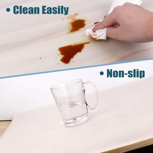 Shelf Liner, Non-Slip Cabinet Liner, Washable Oil-Proof for Kitchen Cabinet, Shelves, Refrigerator, Storage, Desks, 12 Inches x 20 FT, Non Adhesive Drawers