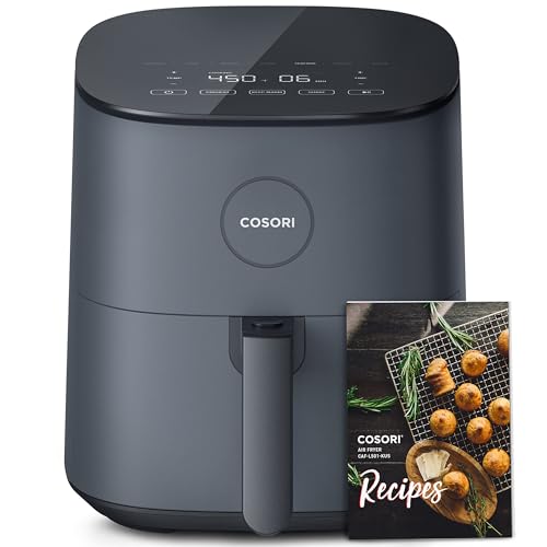 COSORI Air Fryer Compact 5 Qt, Max 450F for Juicy Meat, 9-in-1 with 130+ Nutrition Facts Included In-App & Paper Recipes for Quick Meal, Little to No Oil, Dishwasher Safe, Perfect for Small Family