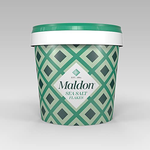 Maldon Salt, Sea Salt Flakes, 20 oz (570 g), Resealable Tub, Kosher, Natural, Handcrafted, Gourmet, Pyramid Crystals