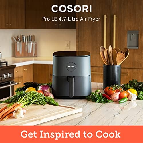 COSORI Air Fryer Compact 5 Qt, Max 450F for Juicy Meat, 9-in-1 with 130+ Nutrition Facts Included In-App & Paper Recipes for Quick Meal, Little to No Oil, Dishwasher Safe, Perfect for Small Family