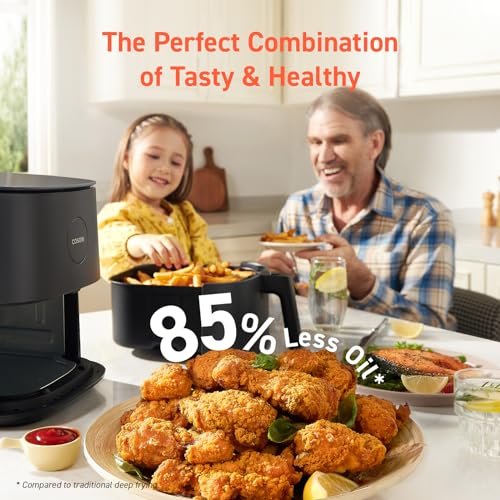 COSORI Air Fryer Compact 5 Qt, Max 450F for Juicy Meat, 9-in-1 with 130+ Nutrition Facts Included In-App & Paper Recipes for Quick Meal, Little to No Oil, Dishwasher Safe, Perfect for Small Family