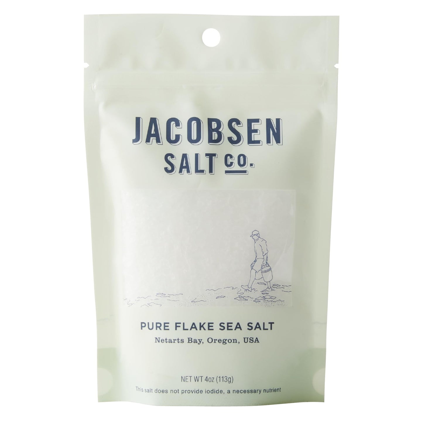 Jacobsen Salt Co. Pure Flake Sea Salt – Kosher Salt, Coarse, Non-Iodized Made in USA, Non-GMO, Steak Seasoning, Gourmet, Real Salt Flakes – 4oz