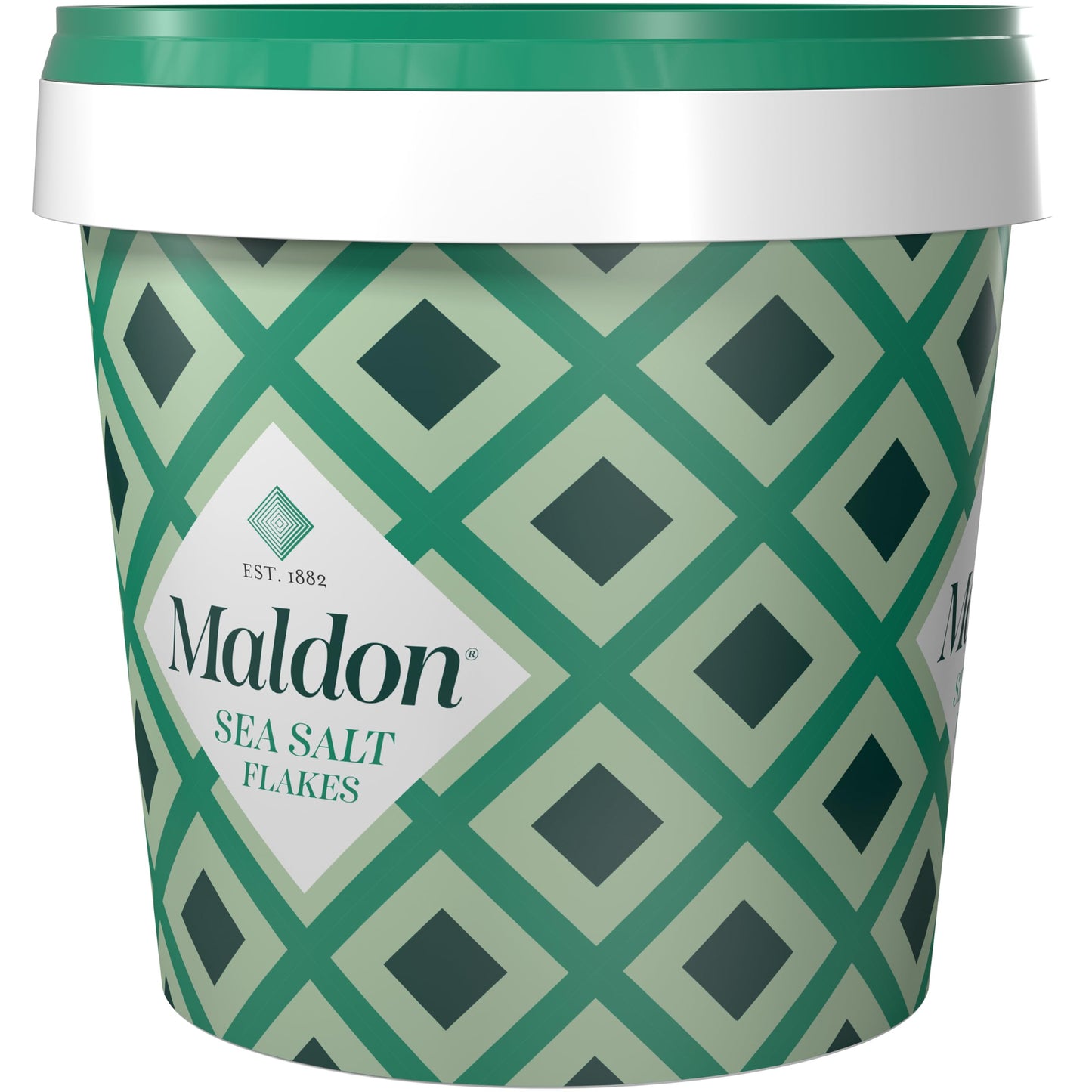 Maldon Salt, Sea Salt Flakes, 20 oz (570 g), Resealable Tub, Kosher, Natural, Handcrafted, Gourmet, Pyramid Crystals