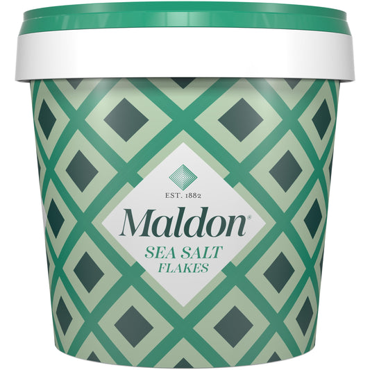 Maldon Salt, Sea Salt Flakes, 20 oz (570 g), Resealable Tub, Kosher, Natural, Handcrafted, Gourmet, Pyramid Crystals