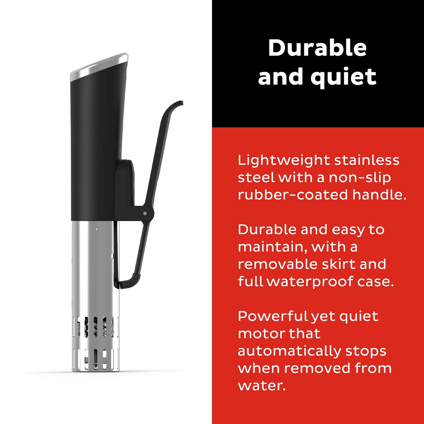 Instant Pot Accu Slim Sous Vide 800W Precision Cooker,Immersion Circulator,Ultra-Quiet Fast-Heating with Big Touchscreen Accurate Temperature and Time Control,Waterproof