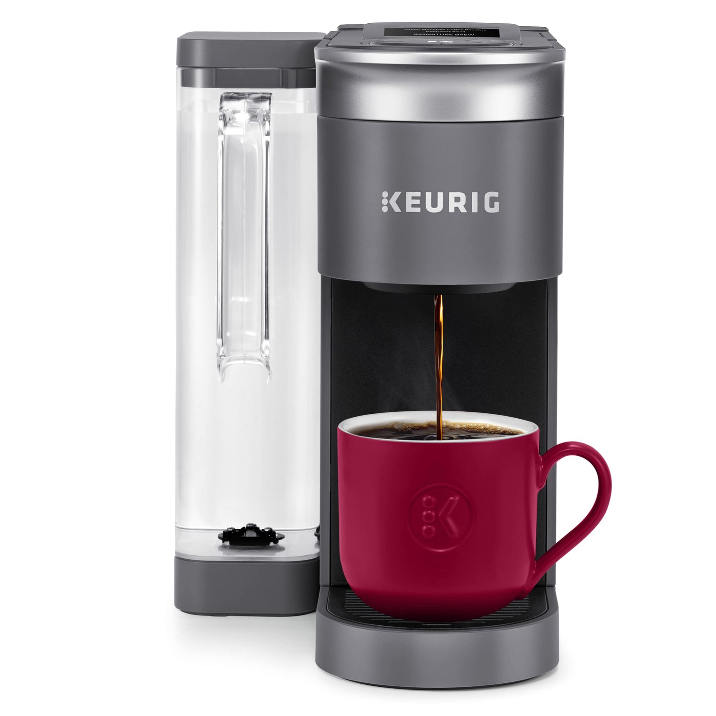 Keurig K-Elite Single-Serve K-Cup Pod Coffee Maker, Brushed Slate, 12 oz. Brew Size & K-Supreme SMART Coffee Maker, MultiStream Technology, Brews 6-12oz Cup Sizes, Gray