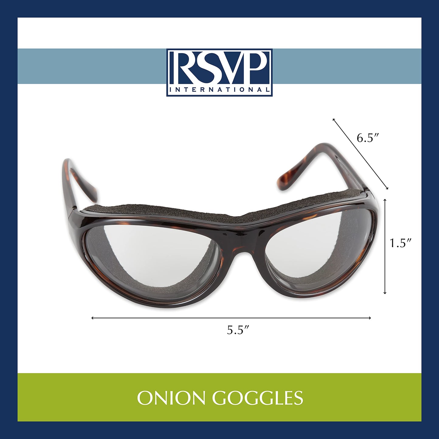 RSVP International RSVP International Endurance Onion Goggles, Black (TEAR-BK), 1 Count