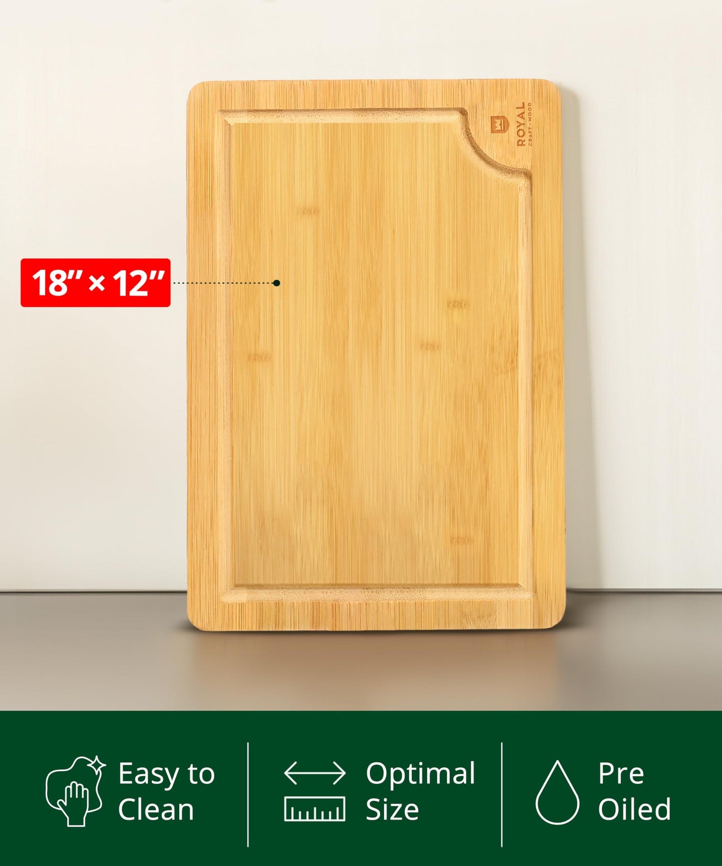 𝐏𝐑𝐈𝐌𝐄 𝐃𝐀𝐘 𝐃𝐄𝐀𝐋𝐒 𝐓𝐎𝐃𝐀𝐘 𝟐𝟎𝟐𝟒 Extra Large Bamboo Serving & Chopping Board for Kitchen Meal Prep & Charcuterie – Butcher Block with Deep Juice Groove, Kitchen Gadget Gift (XL 18x12")