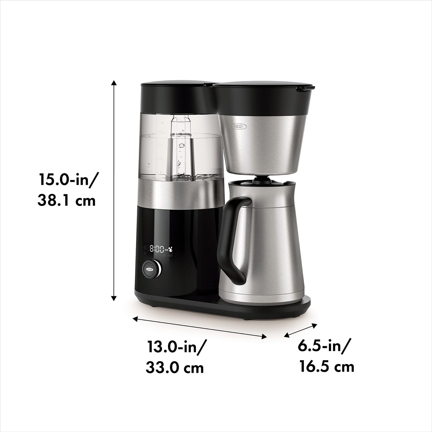 OXO Brew 9 Cup Stainless Steel Coffee Maker,Silver, Black