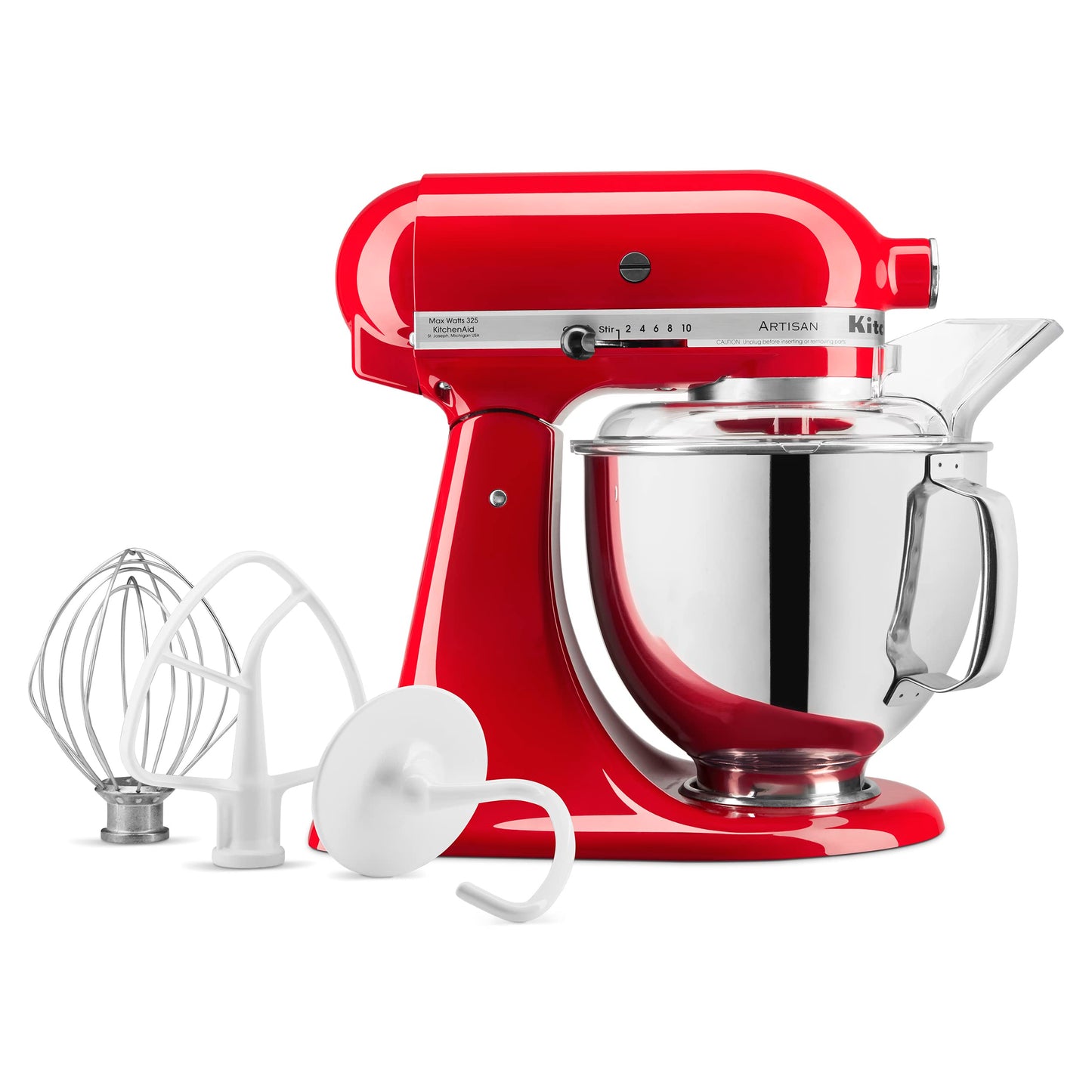 KitchenAid Artisan Series 5 Quart Tilt Head Stand Mixer with Pouring Shield KSM150PS, Passion Red