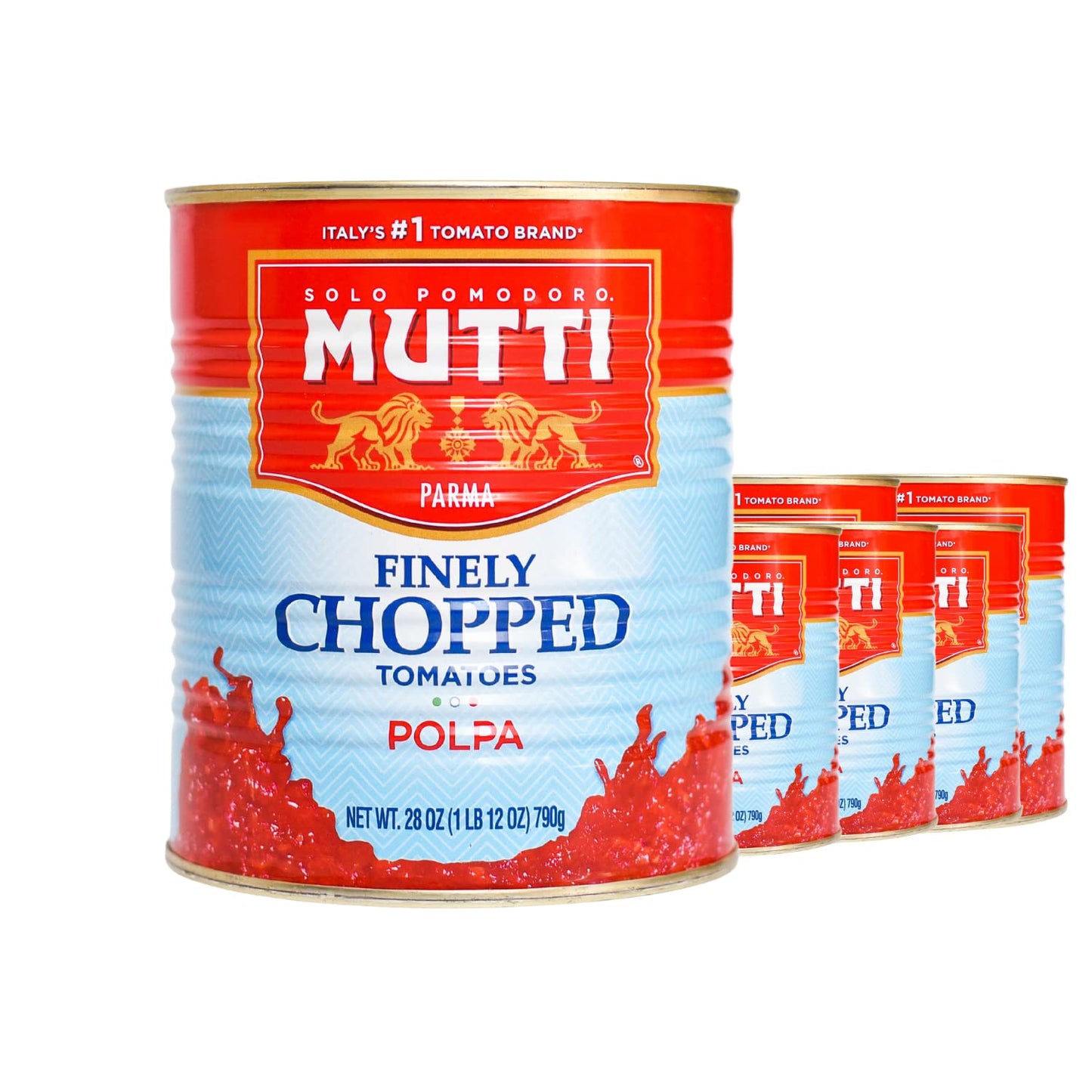 Mutti Crushed Tomatoes (Polpa), 14 oz. | 6 Pack | Italy’s #1 Brand of Tomatoes | Fresh Taste for Cooking | Canned Tomatoes | Vegan Friendly & Gluten Free | No Additives or Preservatives