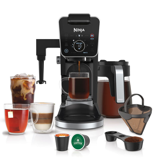 Ninja Hot and Iced Coffee Maker, Single Serve Coffee Maker and Drip Coffee Machine, DualBrew Pro Specialty 12-Cup with K-Cup Combo, Includes Permanent Filter, CFP307