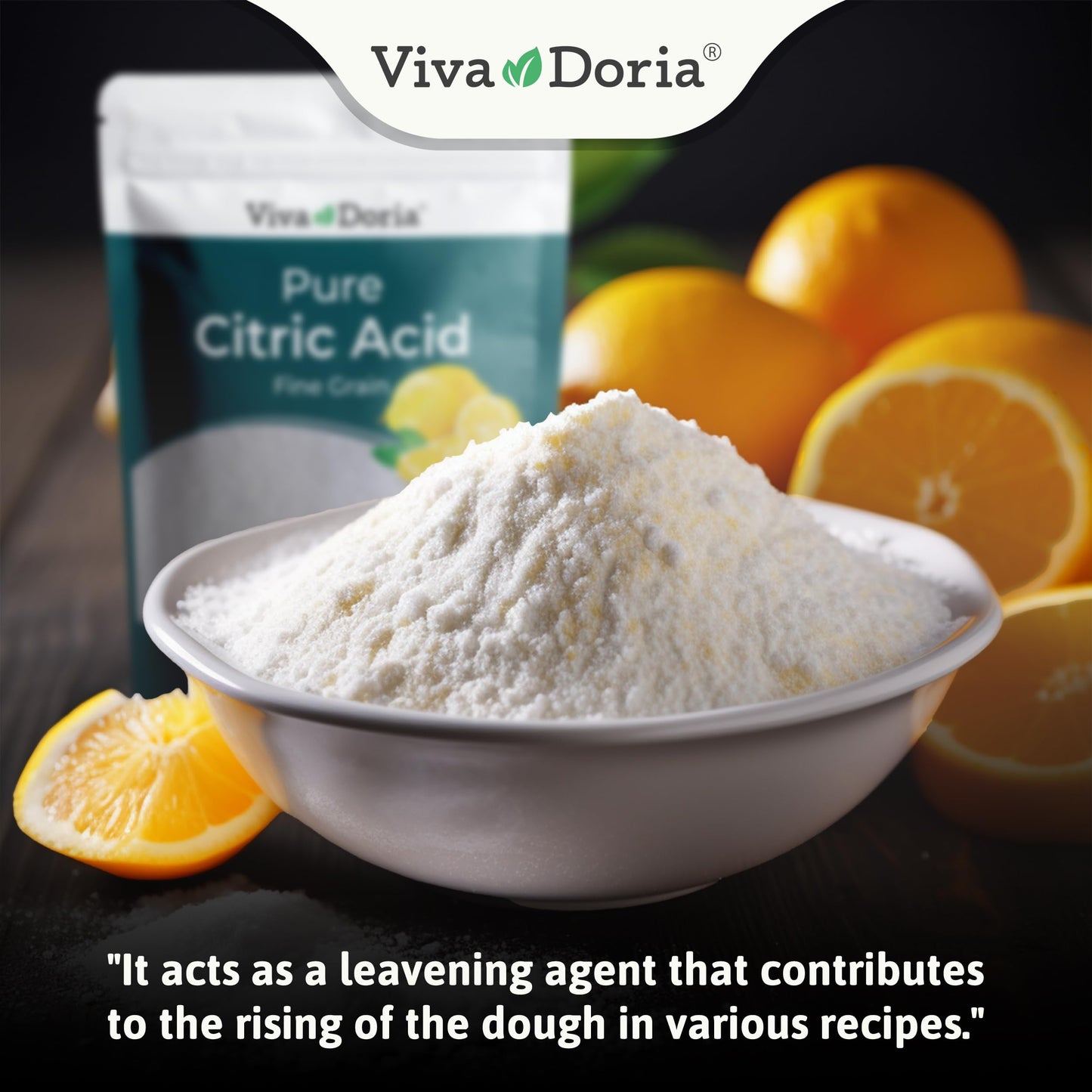 Viva Doria 100% Pure Citric Acid, Food Grade, Fine Grain, 2 lb (907 g)