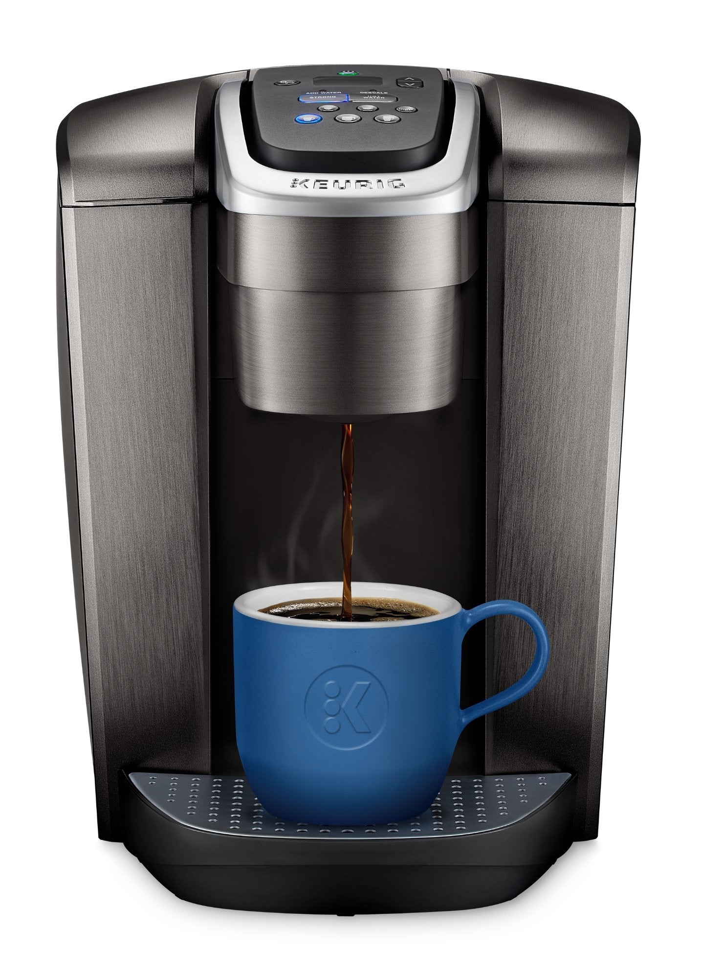 Keurig K-Elite Single-Serve K-Cup Pod Coffee Maker, Brushed Slate, 12 oz. Brew Size & K-Supreme SMART Coffee Maker, MultiStream Technology, Brews 6-12oz Cup Sizes, Gray