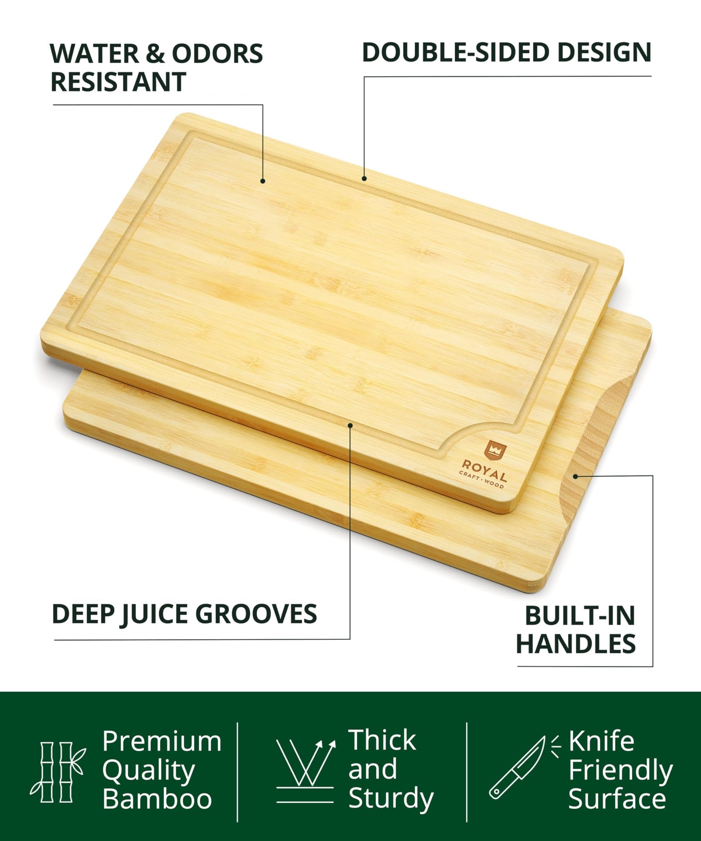 𝐏𝐑𝐈𝐌𝐄 𝐃𝐀𝐘 𝐃𝐄𝐀𝐋𝐒 𝐓𝐎𝐃𝐀𝐘 𝟐𝟎𝟐𝟒 Extra Large Bamboo Serving & Chopping Board for Kitchen Meal Prep & Charcuterie – Butcher Block with Deep Juice Groove, Kitchen Gadget Gift (XL 18x12")